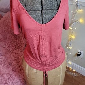 Light red low neck shirt